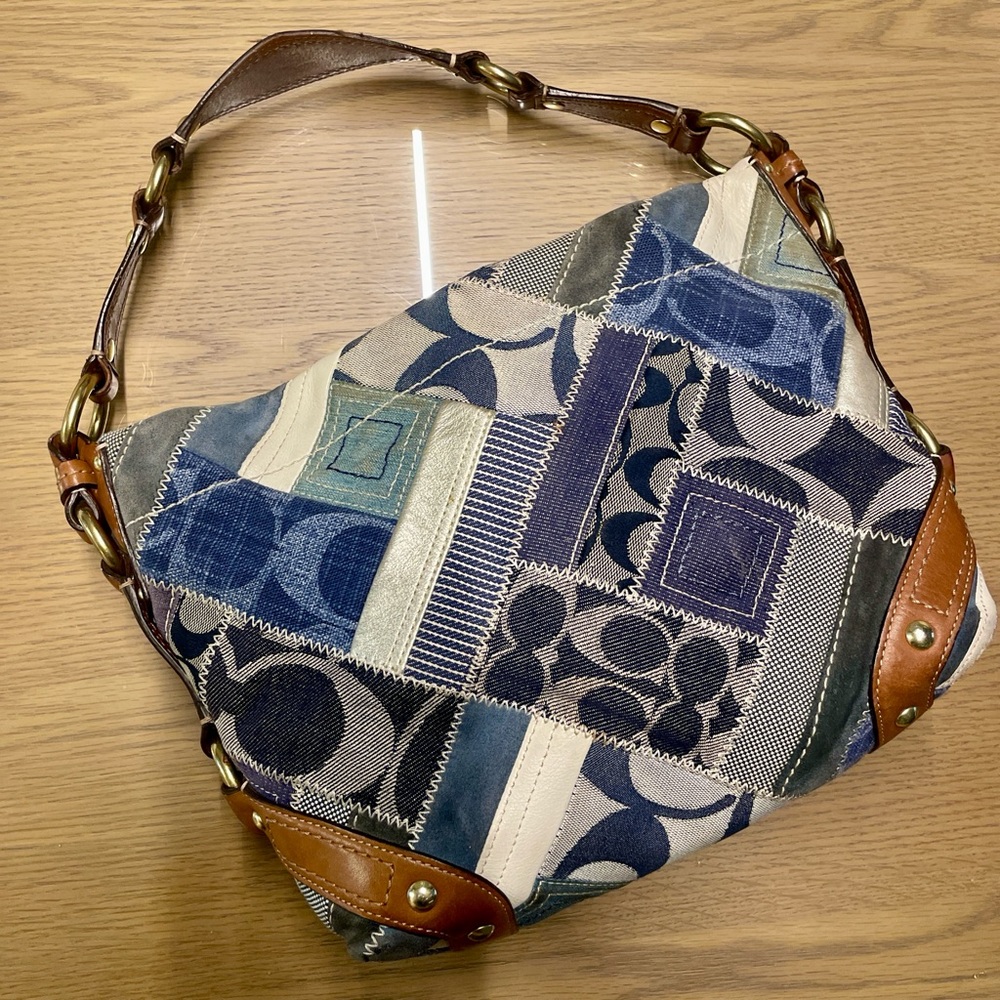 🩵Vintage Coach denim patchwork shoulder bag 🩵